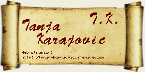 Tanja Karajović vizit kartica